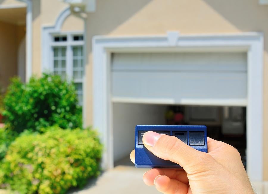 opening garage with garage door opener