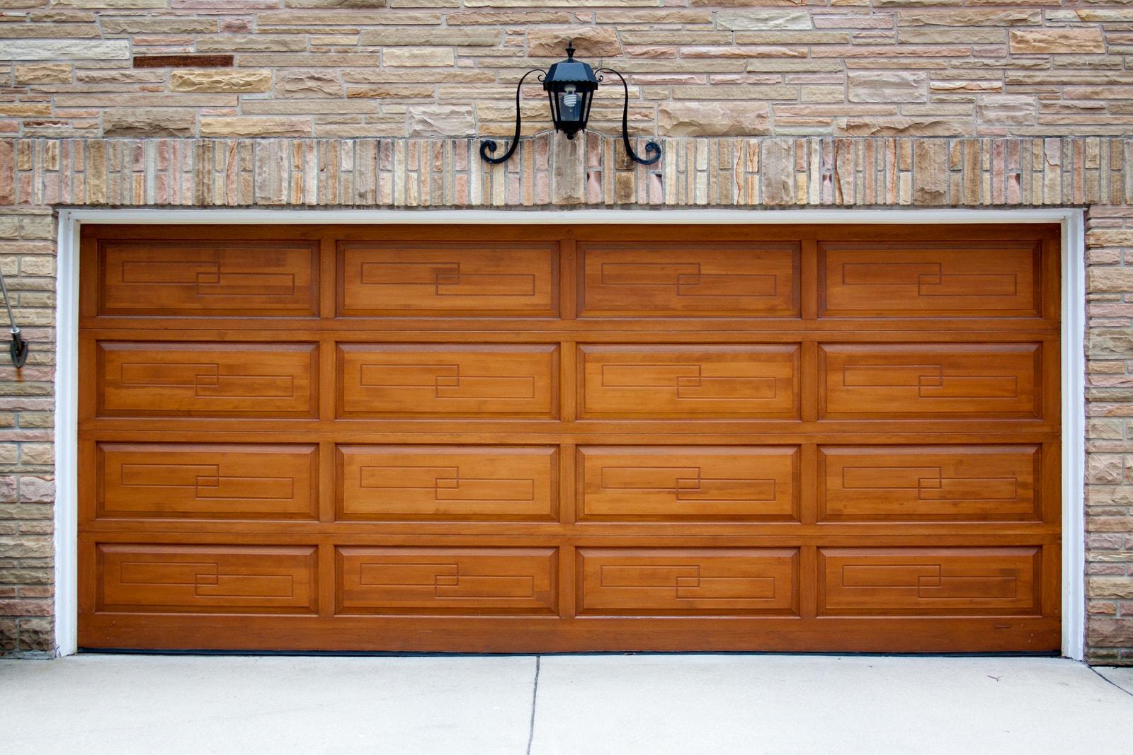 dark wooden garage door