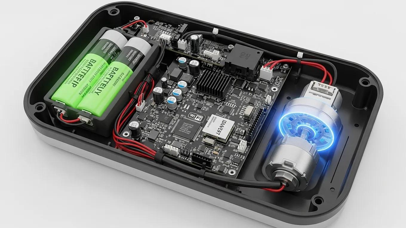 Interior components of a smart garage door opener highlighting key features for enhanced functionality