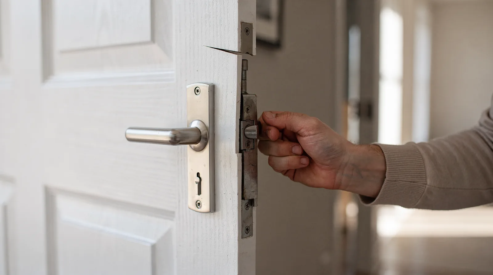 A door that will not close completely or sticks midway is one of the clearest