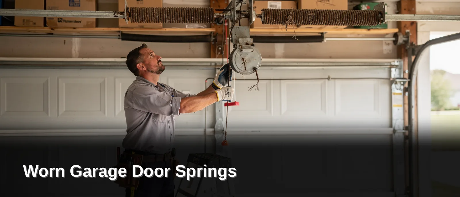 Garage door springs wear out primarily from repeated mechanical strain. Every open-and-close cycle forces