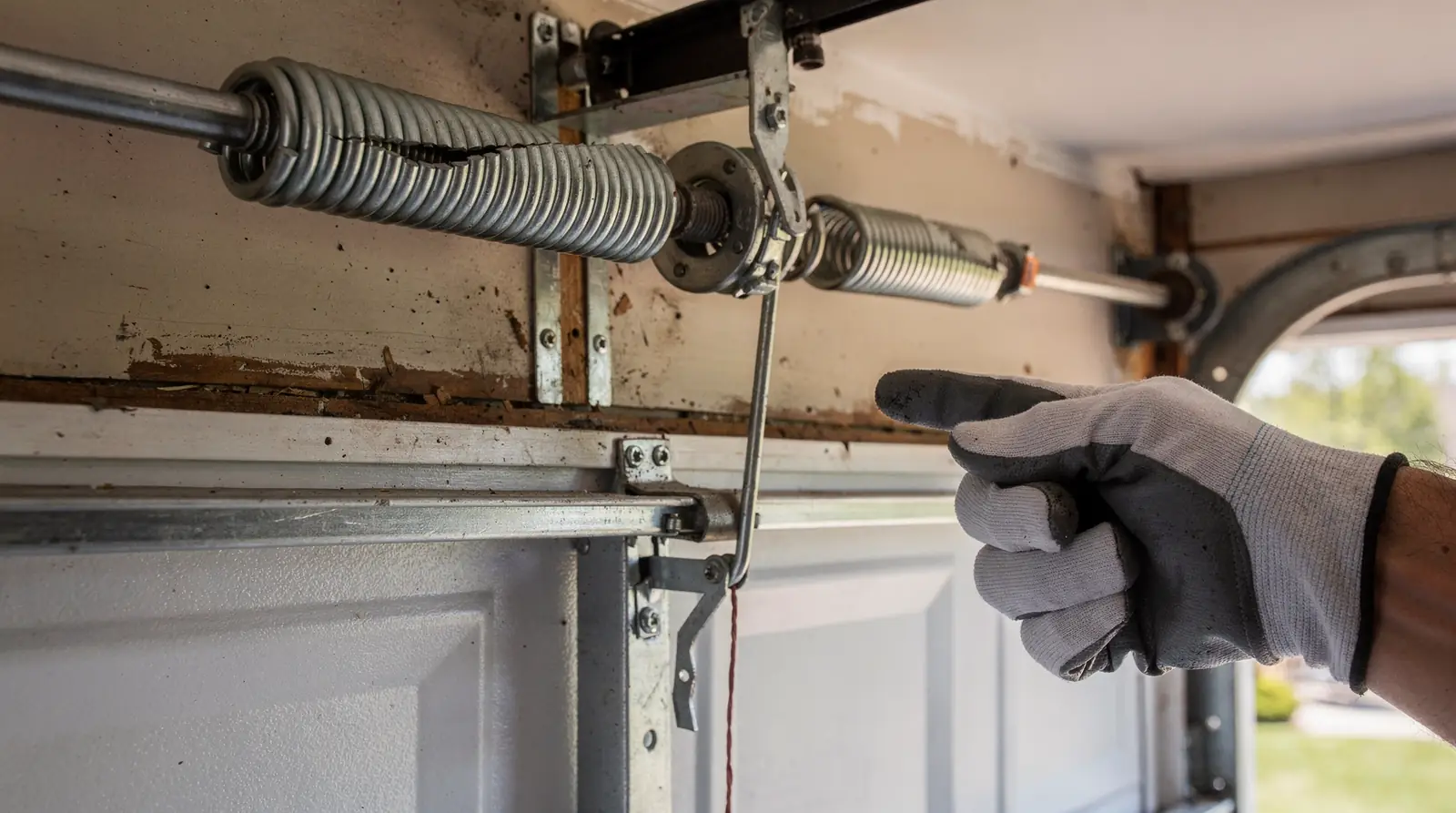 Three symptoms reveal a failing spring system before a garage door stops working entirely