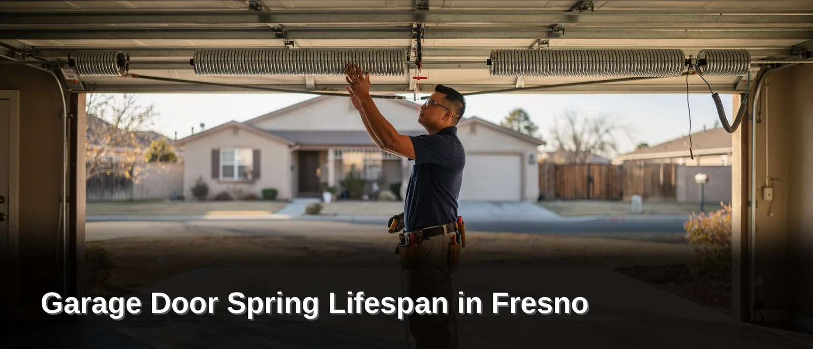 Garage door springs in Fresno homes last an average of 8.5 years. garage door spring